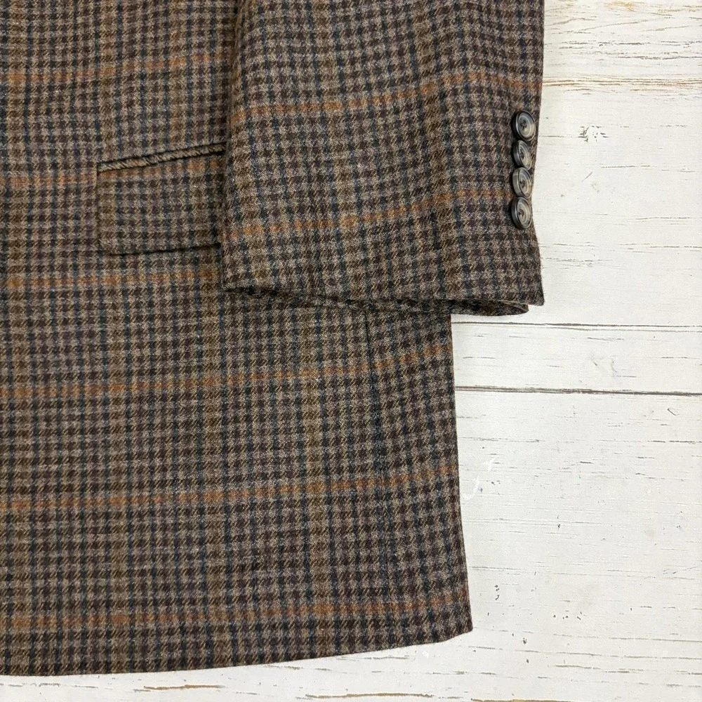 Brooks Brothers Madison Blazer E Thomas Wool Houndstooth Check 46R